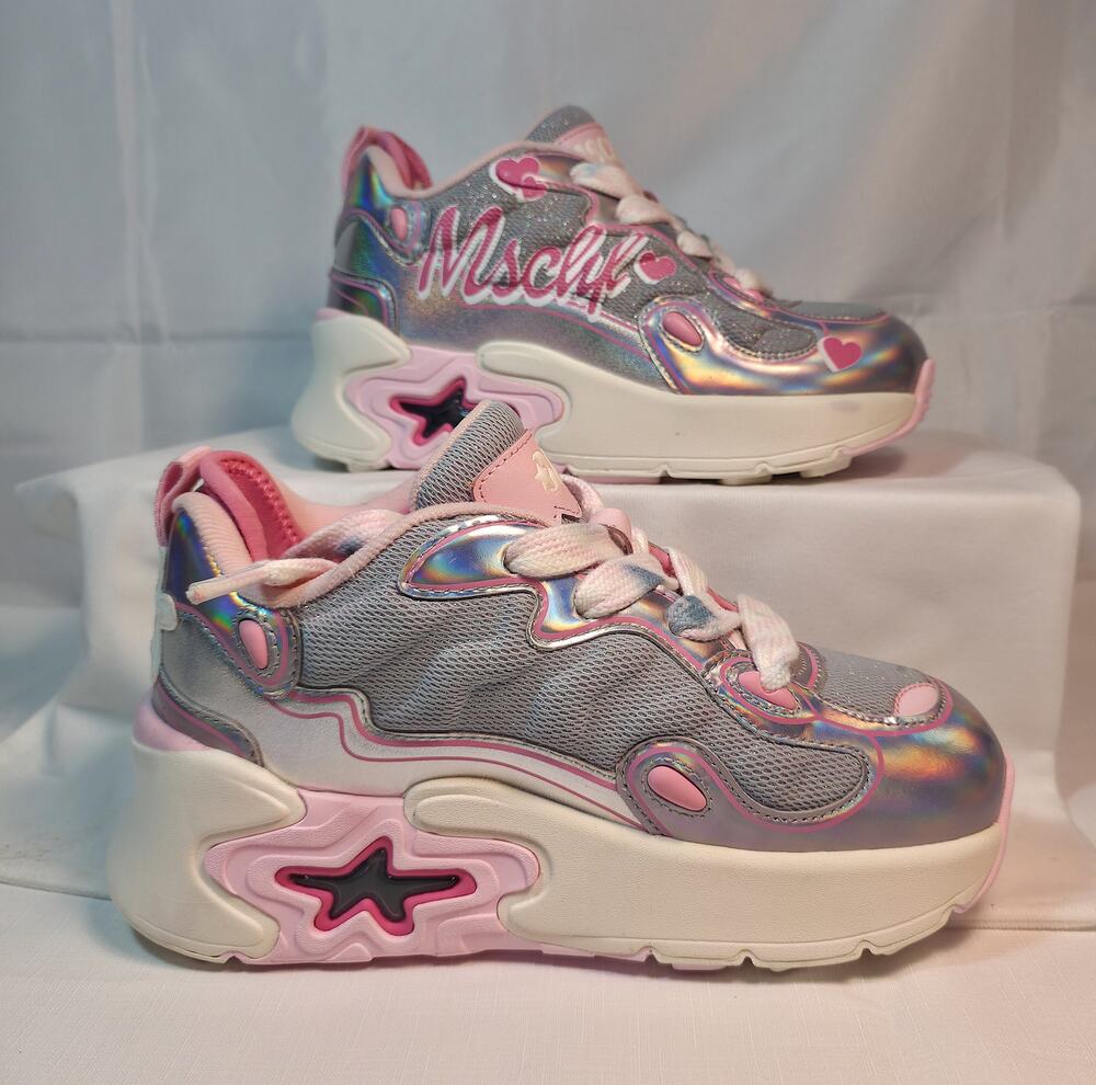 MSCHF Super Baby Olivia Platform Sneakers Women’s Size 6 Pink Iridescent Shoes